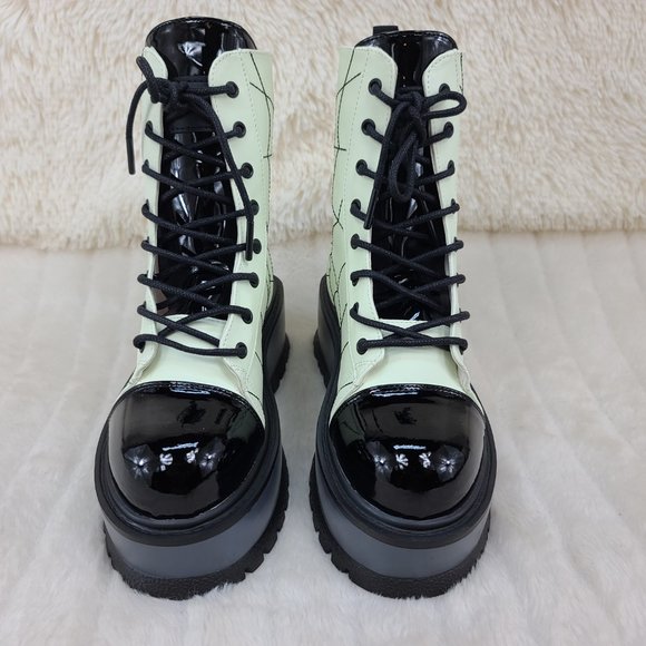 RESTOCKED! Demonia Glow In The Dark Ankle Boots 2" Platform - Picture 15 of 15